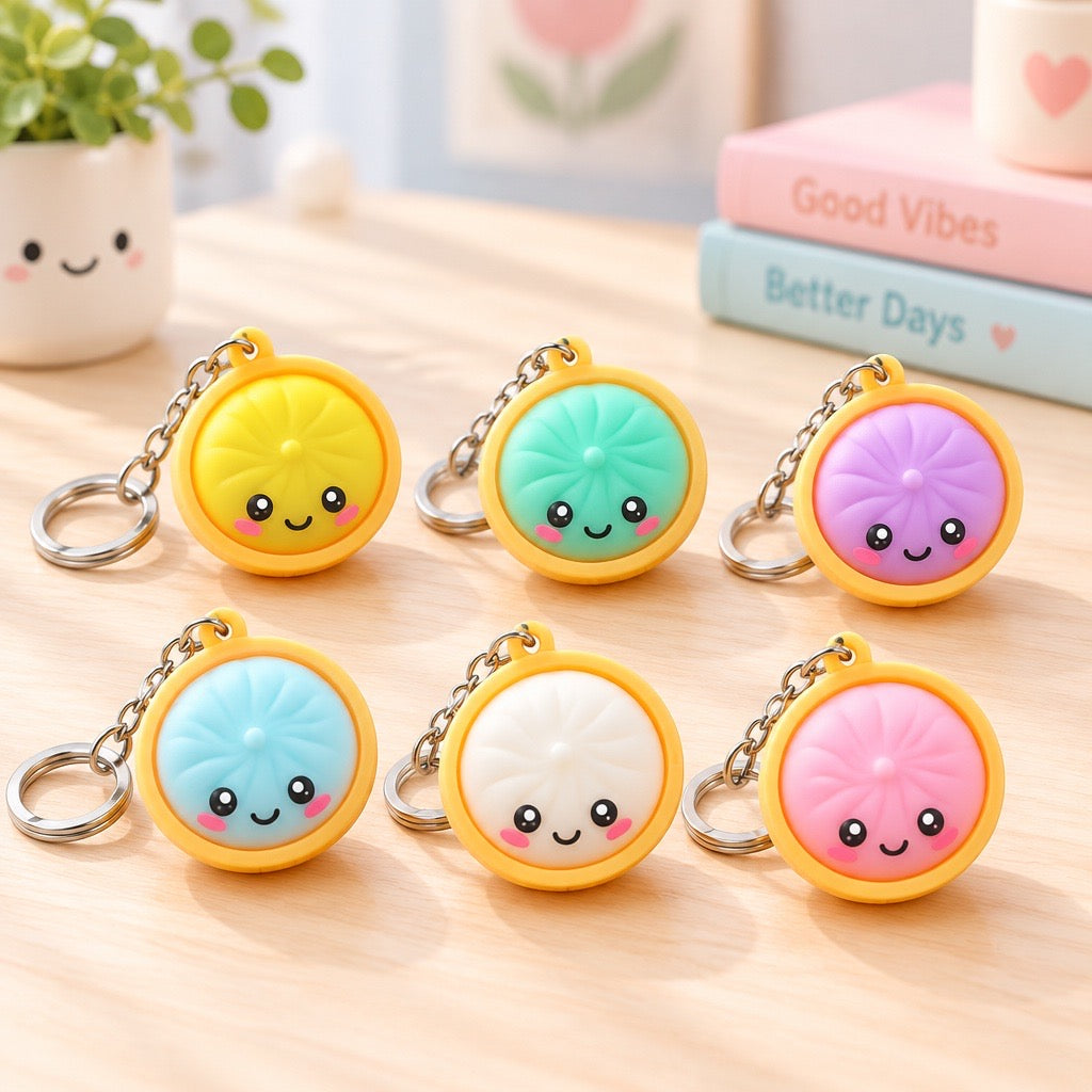 Colorful Smiley Dumpling Keychain (6)