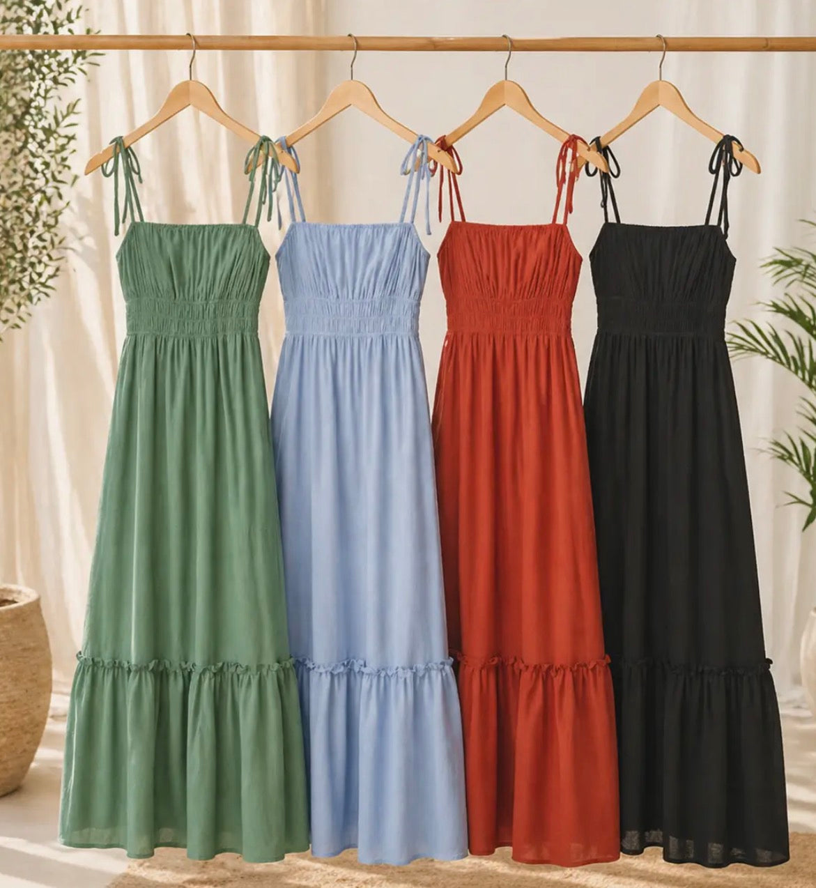 Smocked Waist Maxi Dress