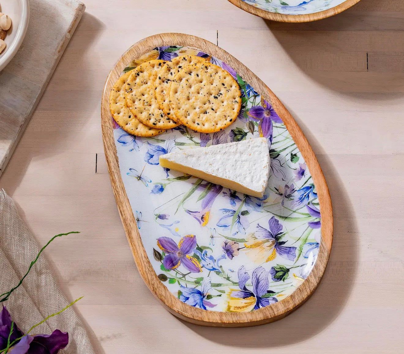 Lilac Wood Serving Tray 12”L