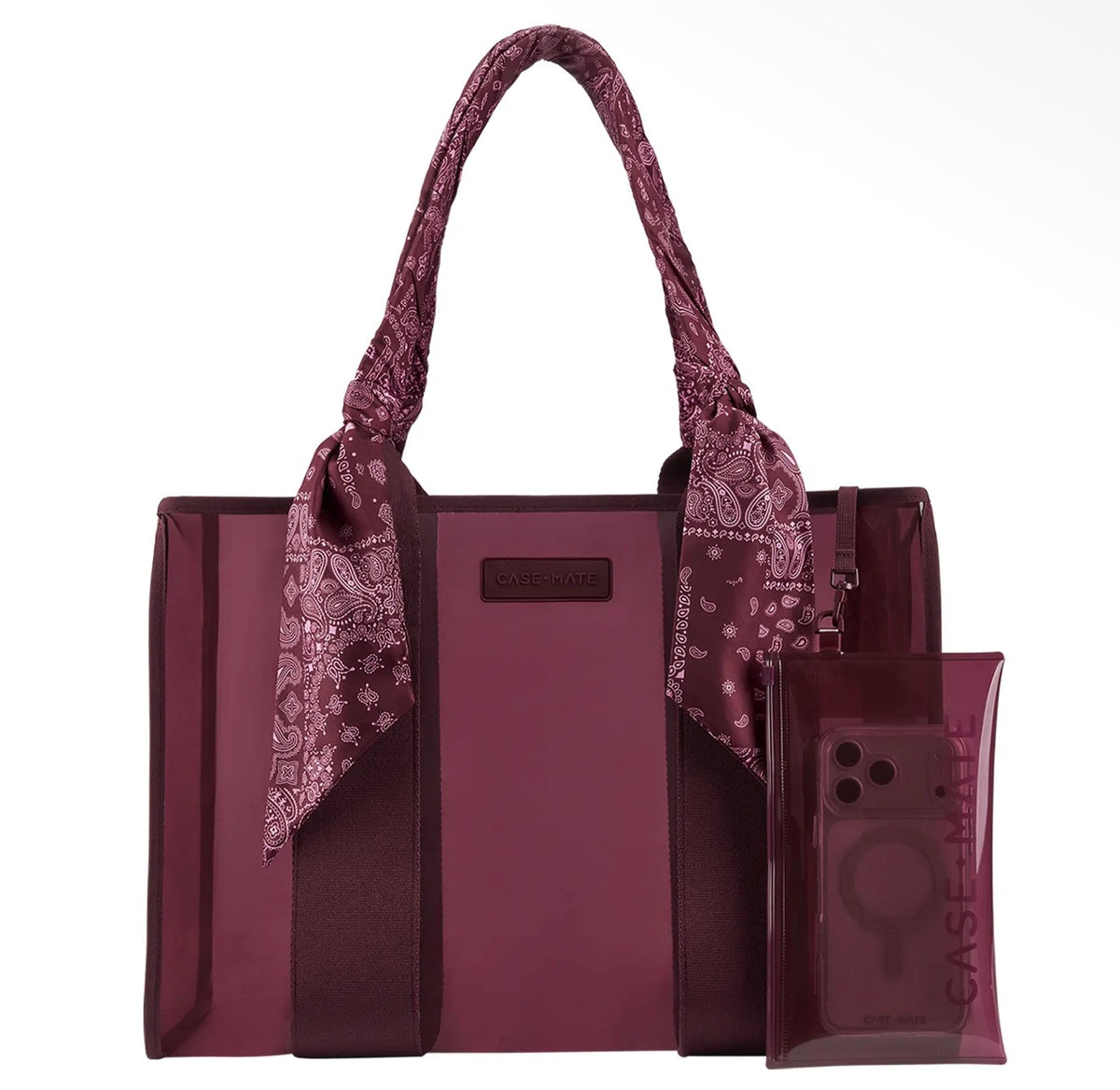 Burgundy Bandana Tote Bag