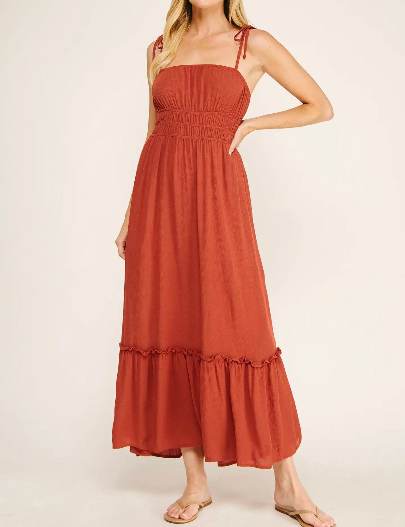 Smocked Waist Maxi Dress
