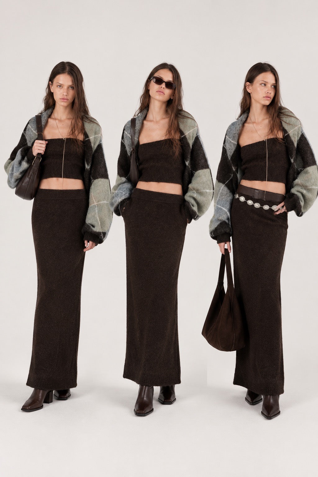 Cozy Chic Argyle Shrug Cardigan 🤎