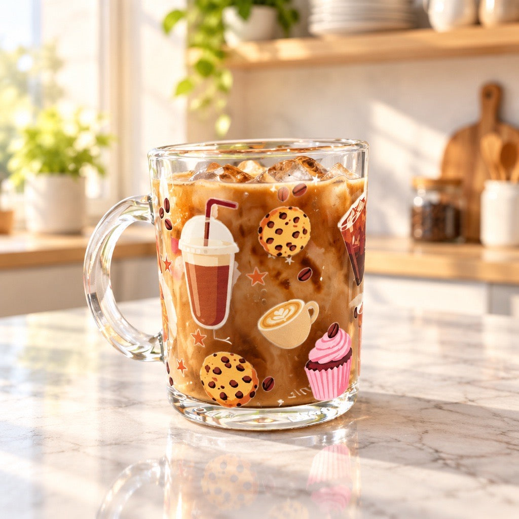 ☕ Coffee & Sweet Treats Glass Mug