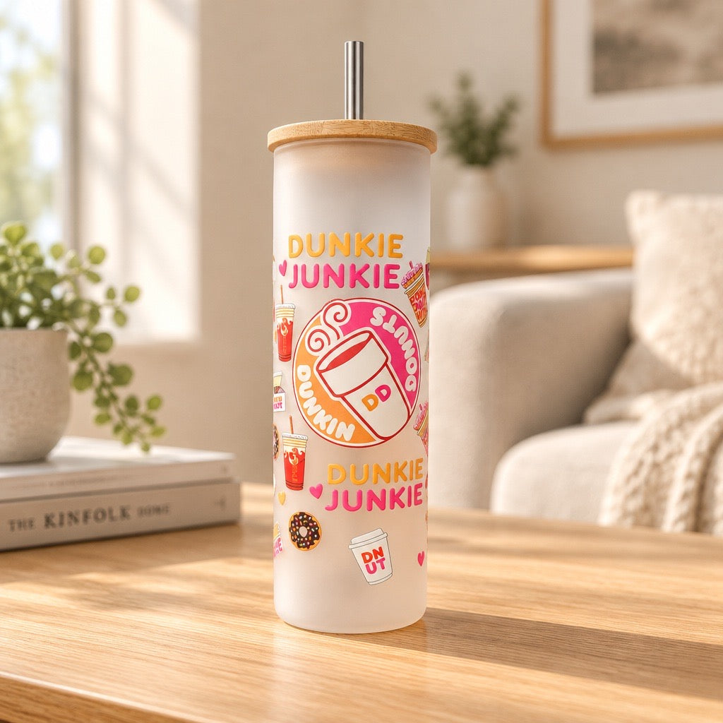 Dunkie Junkie Frosted Glass Tumbler