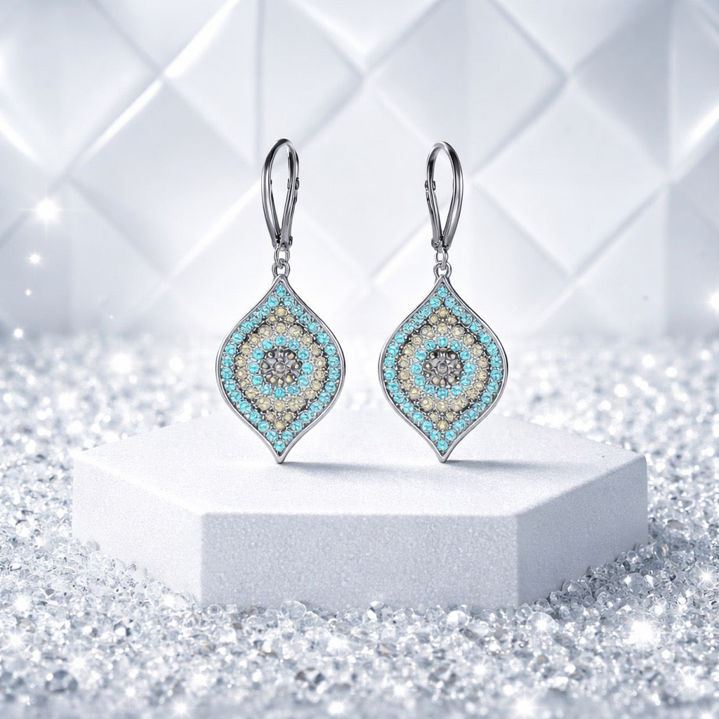 Crystal Bloom Teardrop Earrings